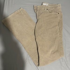 Tan Corduroy Flared Jeans
